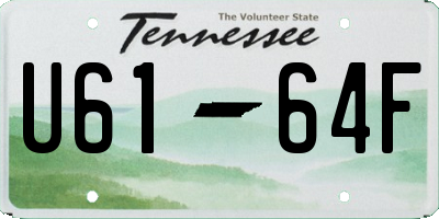 TN license plate U6164F