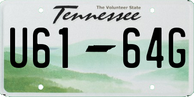 TN license plate U6164G