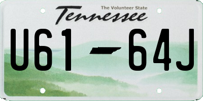 TN license plate U6164J