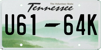 TN license plate U6164K