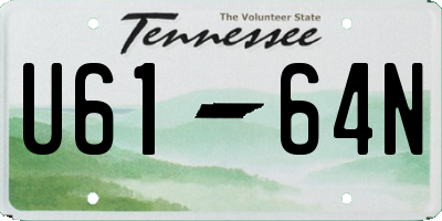 TN license plate U6164N