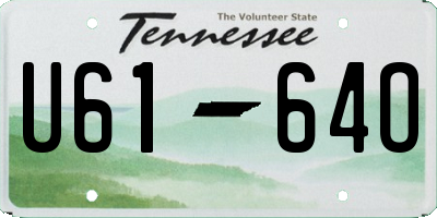 TN license plate U6164O