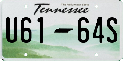TN license plate U6164S
