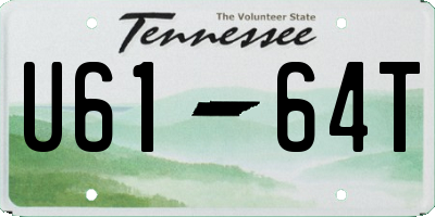 TN license plate U6164T