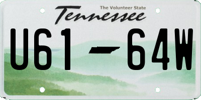 TN license plate U6164W
