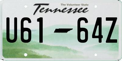 TN license plate U6164Z