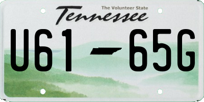 TN license plate U6165G