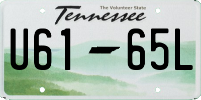 TN license plate U6165L