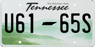 TN license plate U6165S