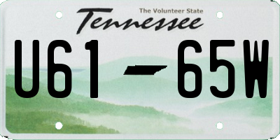 TN license plate U6165W