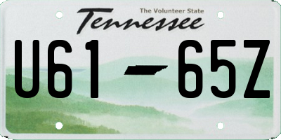 TN license plate U6165Z
