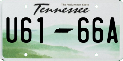 TN license plate U6166A
