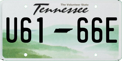 TN license plate U6166E