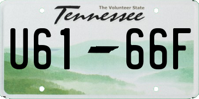 TN license plate U6166F