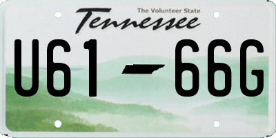 TN license plate U6166G