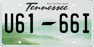 TN license plate U6166I