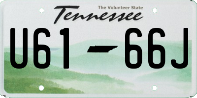 TN license plate U6166J