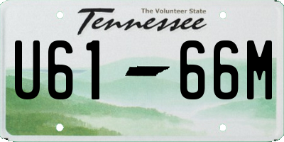 TN license plate U6166M