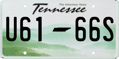 TN license plate U6166S