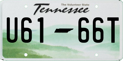 TN license plate U6166T