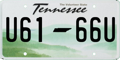 TN license plate U6166U