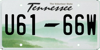 TN license plate U6166W