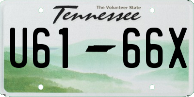 TN license plate U6166X