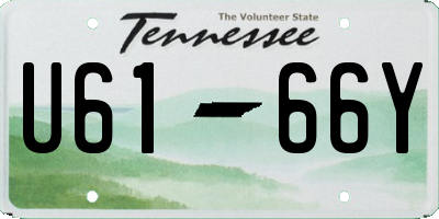 TN license plate U6166Y
