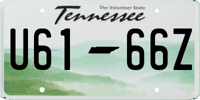 TN license plate U6166Z