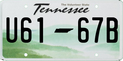 TN license plate U6167B