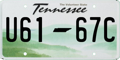 TN license plate U6167C