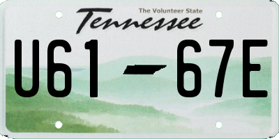 TN license plate U6167E