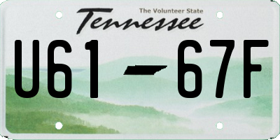TN license plate U6167F