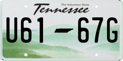 TN license plate U6167G