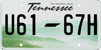 TN license plate U6167H
