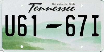 TN license plate U6167I