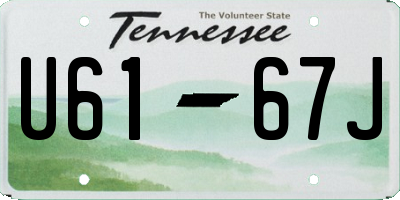 TN license plate U6167J