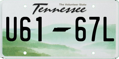TN license plate U6167L