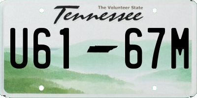 TN license plate U6167M