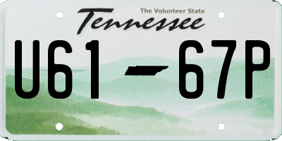TN license plate U6167P