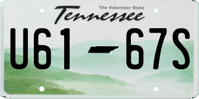 TN license plate U6167S