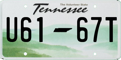 TN license plate U6167T
