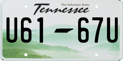 TN license plate U6167U
