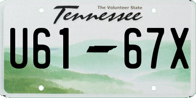TN license plate U6167X