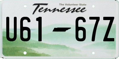 TN license plate U6167Z