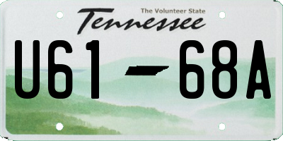 TN license plate U6168A