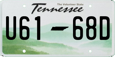 TN license plate U6168D