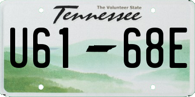 TN license plate U6168E