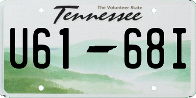 TN license plate U6168I