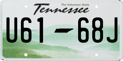 TN license plate U6168J